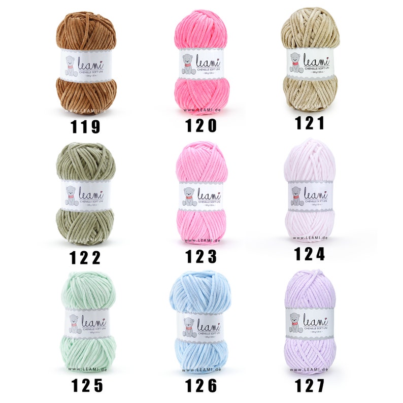 LEAMI Chenille Soft UNI, 100g/120m certified zdjęcie 4