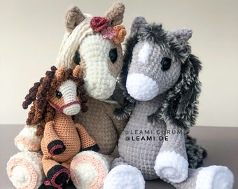 PDF German crochet pattern Horse Sky by leami