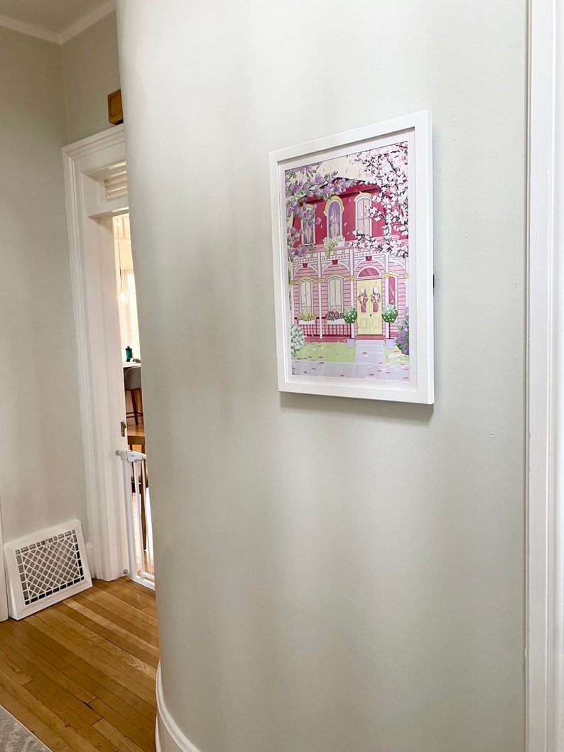 The Pink House Art Print Poster - Etsy