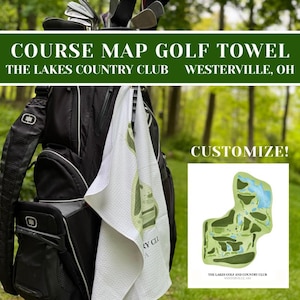Serviette de golf personnalisée The Lakes Golf Course, serviette de golfeur personnalisée The Lakes Country Club, cadeau personnalisé pour golfeur, cadeau d'anniversaire d'anniversaire Ohio