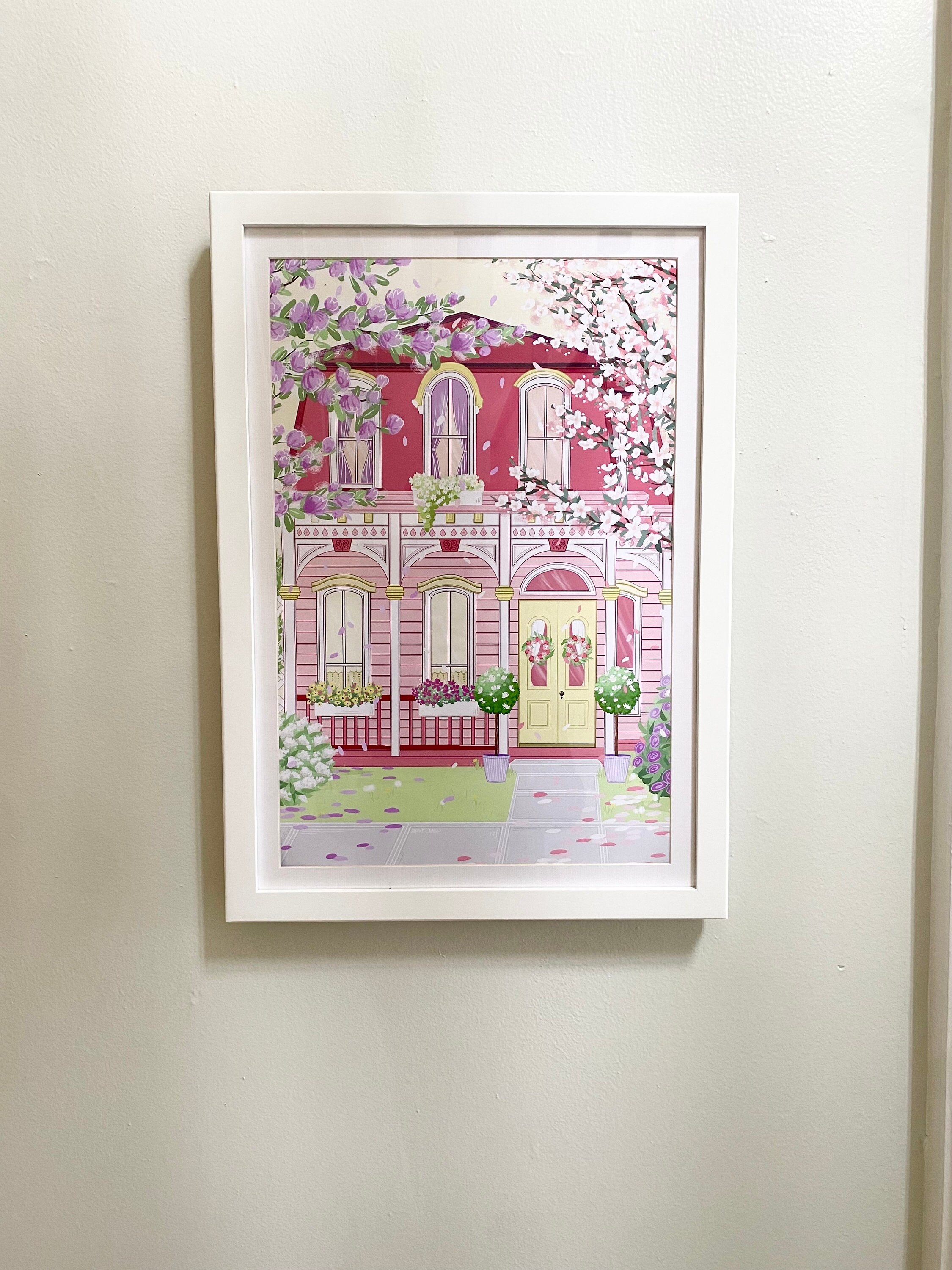 The Pink House Art Print Poster - Etsy
