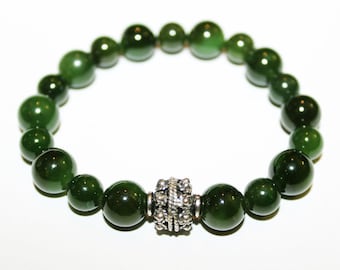 High Quality Canadian Nephrite Jade Bead Bracelet, BC JADE, Jade, Gemstone Bracelet, Nephrite Jade, Jade jewelry, Jewellery, Gemstones