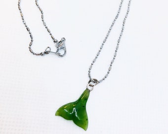 Natural BC Jade Whale Tail, BC Jade,Animal Pendant, Gift for her, Gift for him, Animal Lovers