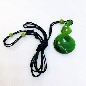 Natural Bc Jade Triple Infinity Twist Maori Koru Necklace, Jade, Jade Jewelry, Jade Jewellery, Appreciation Gift, Gemstone Pendant, Luck