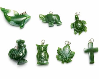 Canadian Nephrite Jade animal Charms