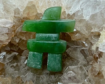 BC Canadian Inukshuk Jade brooch, Hand carved bc Jade, unique gifts for her, Jade jewelry, gemstone jewelry, dainty brooch