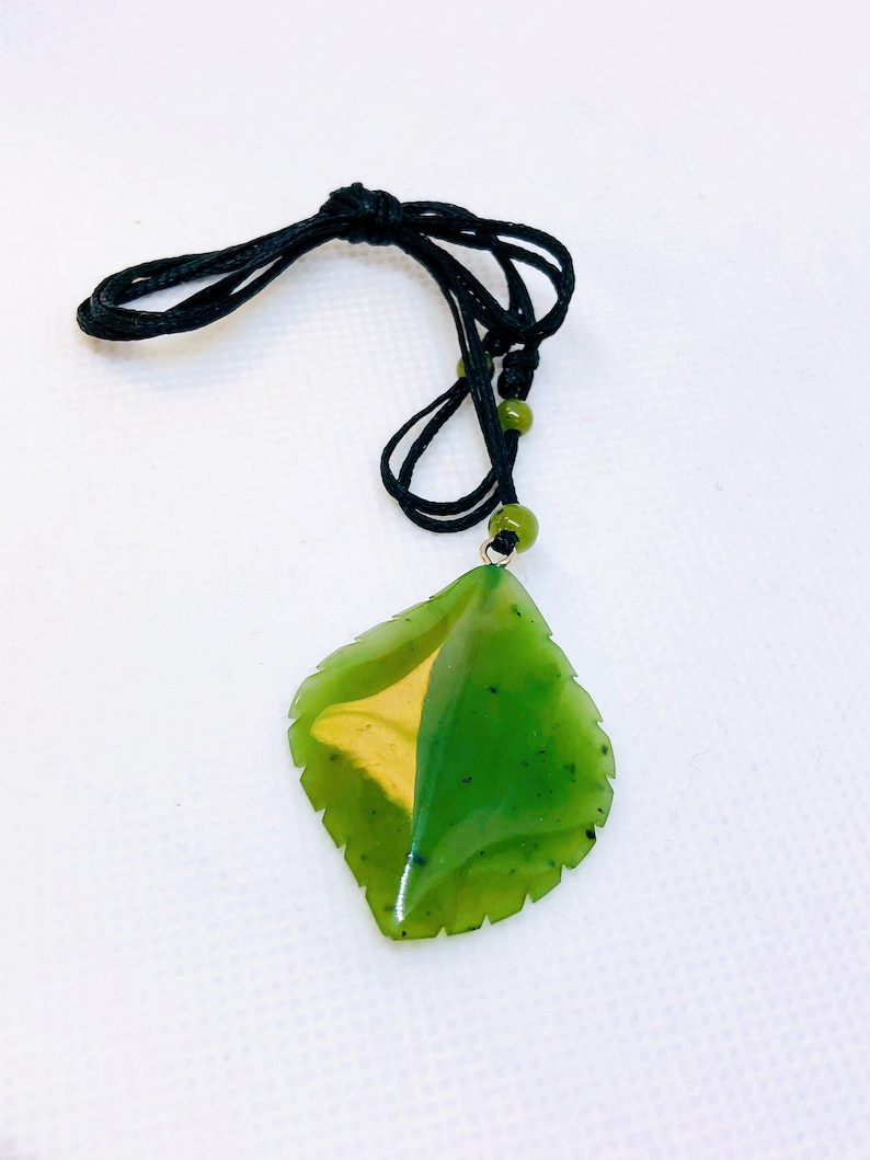 Natural Bc Jade Large Leaf Necklace BC Jade Necklace Leaf Etsy