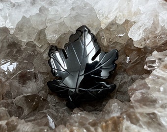 Hematite Canadian Maple Leaf Brooch/Pin, Hematite Jewelry, Healing stones, Healing Jewelry, Gemstone Brooches, Fancy brooches, gift for her