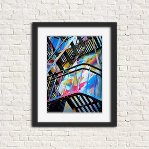 Fine Art Photography Prints, San Francisco Graffiti Fire Escape, Haight Ashbury, 5x7, 8x10, 11x14, 16X20