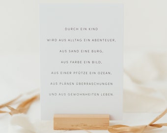 Durch ein Kind | Baby | Spruch | Postkarte