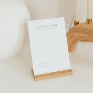 Babycountdown, Geburtsdatenkarte  |  Postkartenaufsteller Eiche  |  3-er Set