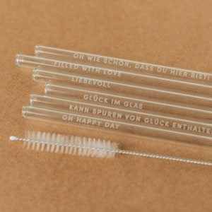 Glass straws with sweet affirmations Mother's Day gift Mom gift sustainable image 1