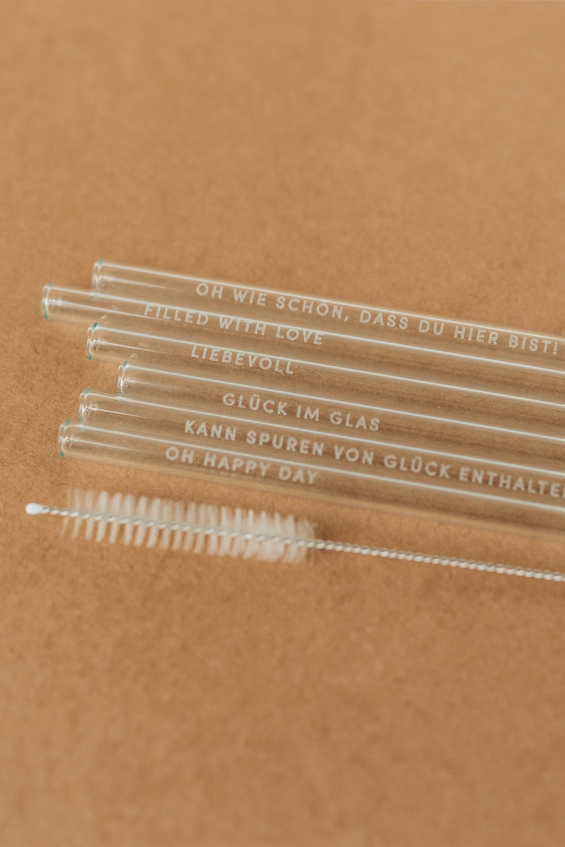 Glass straws with sweet affirmations Mother's Day gift Mom gift sustainable image 1