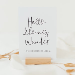 Hallo kleines Wunder Baby Spruch Postkarte Etsy.de