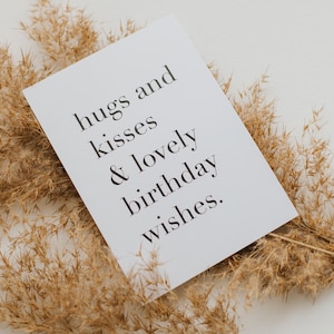 Postkarte Hugs & Kisses | Geburtstagskarte | Din A6