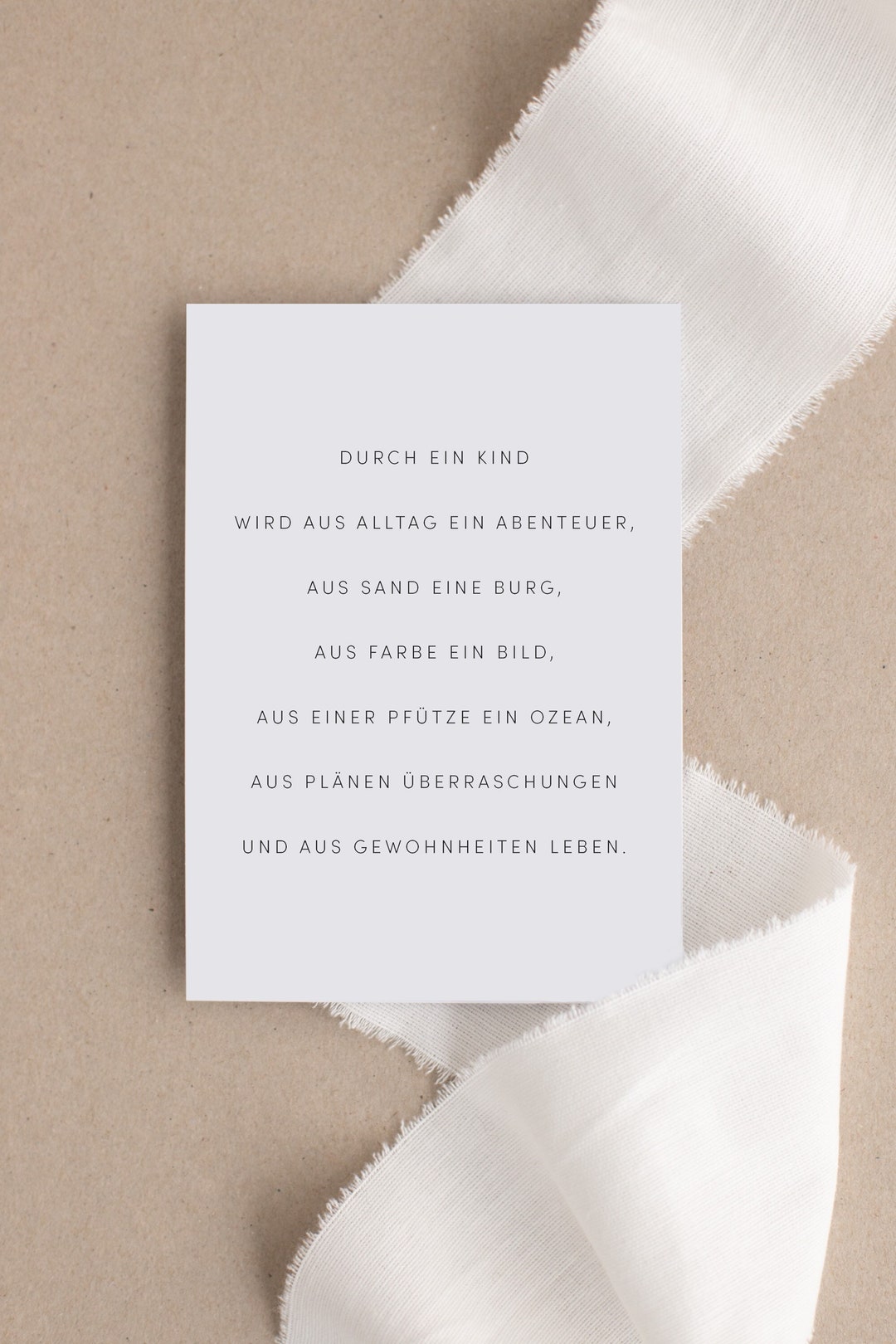 Durch ein Kind Baby Spruch Postkarte Etsy.de