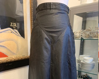 Vintage Black Leather Skirt