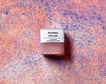 MOONLIT BLOOM / granulated Color / Handmade Watercolor Paint / pinkish orange