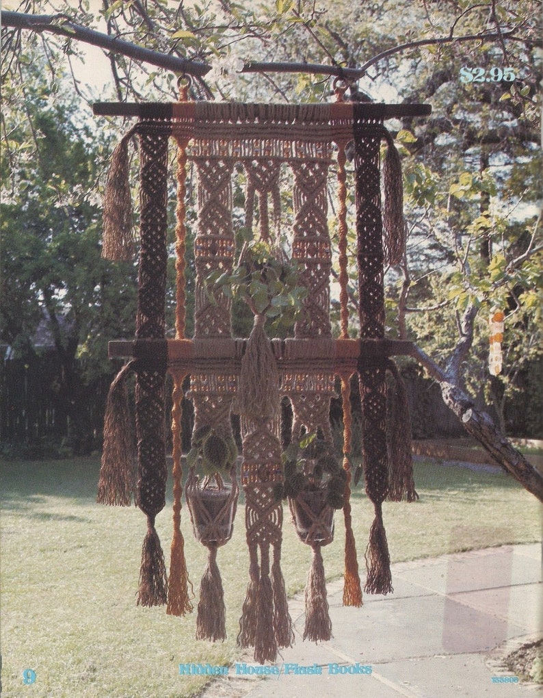 Macrame Vintage Instruction Book 10 Plant Hanger Designs Suspended Elegance