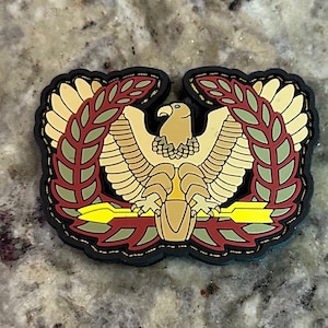 PVC Colored Eagle Rising Esprit De Corp morale tactical patch