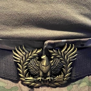 Warrant Officer Eagle Rising buckles with V3 Rigger&#39;s Belt or without nylon rigger’s belt.