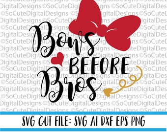 Bows Before Bros Svg Etsy