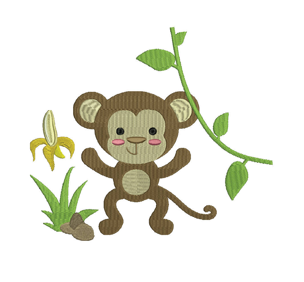 31+ Chimpanzee With Banana Embroidery