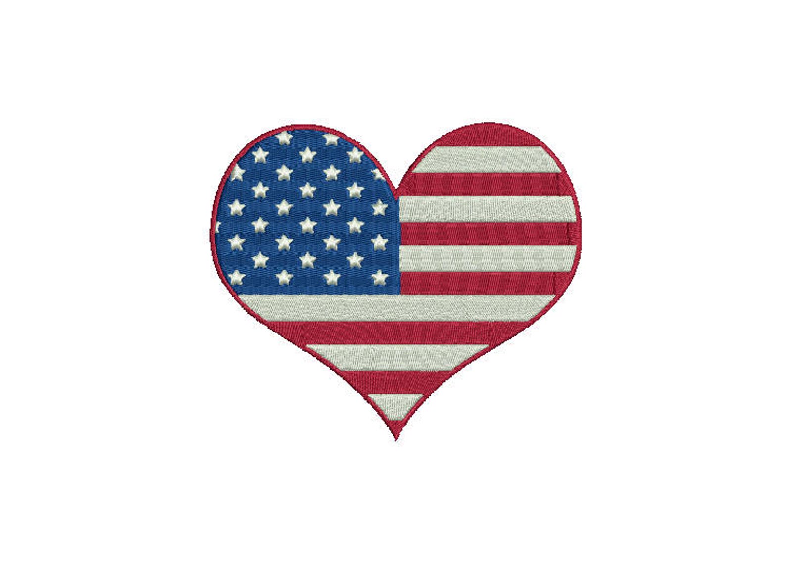 Heart american flag embroidery design america embroidery  etsy Heart american flag embroidery design america embroidery  etsy