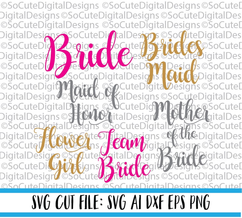 Download Bride Set SVG File Wedding SVG file Bridal Bride Cut File ...
