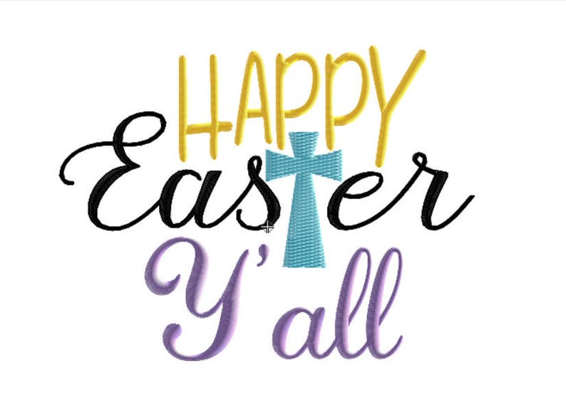 Happy easter yall embroidery design easter embroidery  etsy Happy easter yall embroidery design easter embroidery  etsy