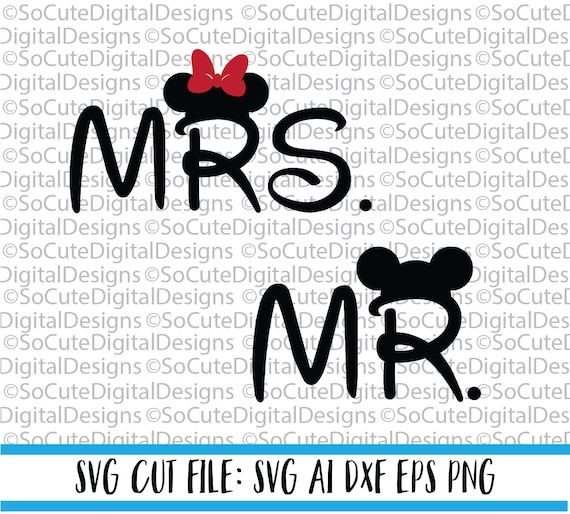 Mrs and Mr Mickey Ears SVG File svg mickey svg disney svg Etsy