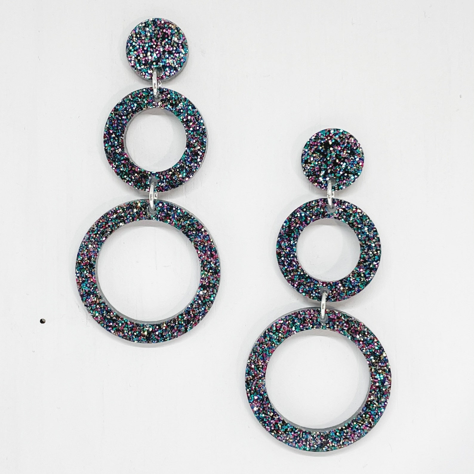 Glitter Drop Earrings Premium Confetti Glitter Acrylic - Etsy