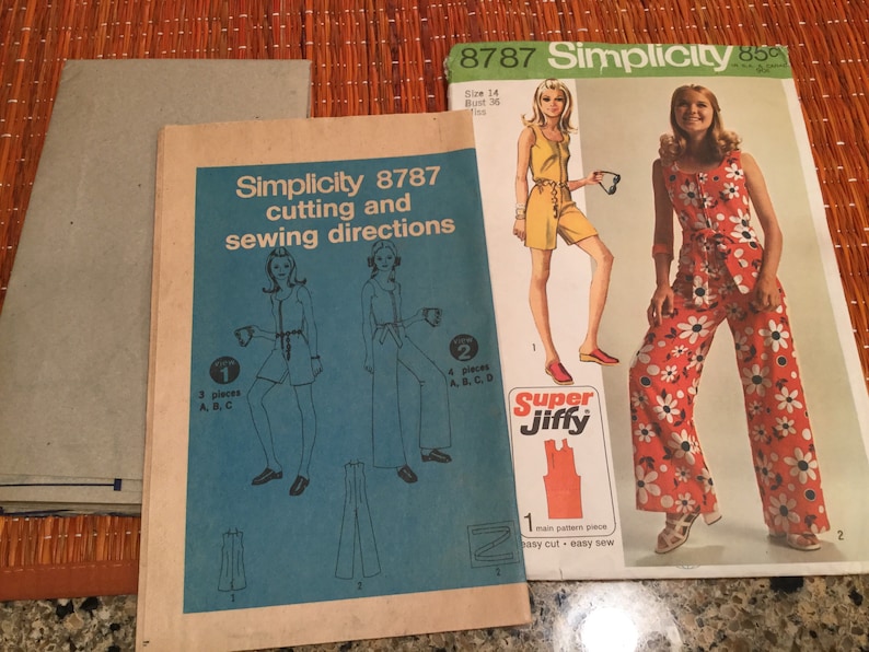 Very retro cool Vintage Jumper Romper Pattern Make Pattern to add to your vintage wardrobe or display in sewing room! Size 14..36 in bust