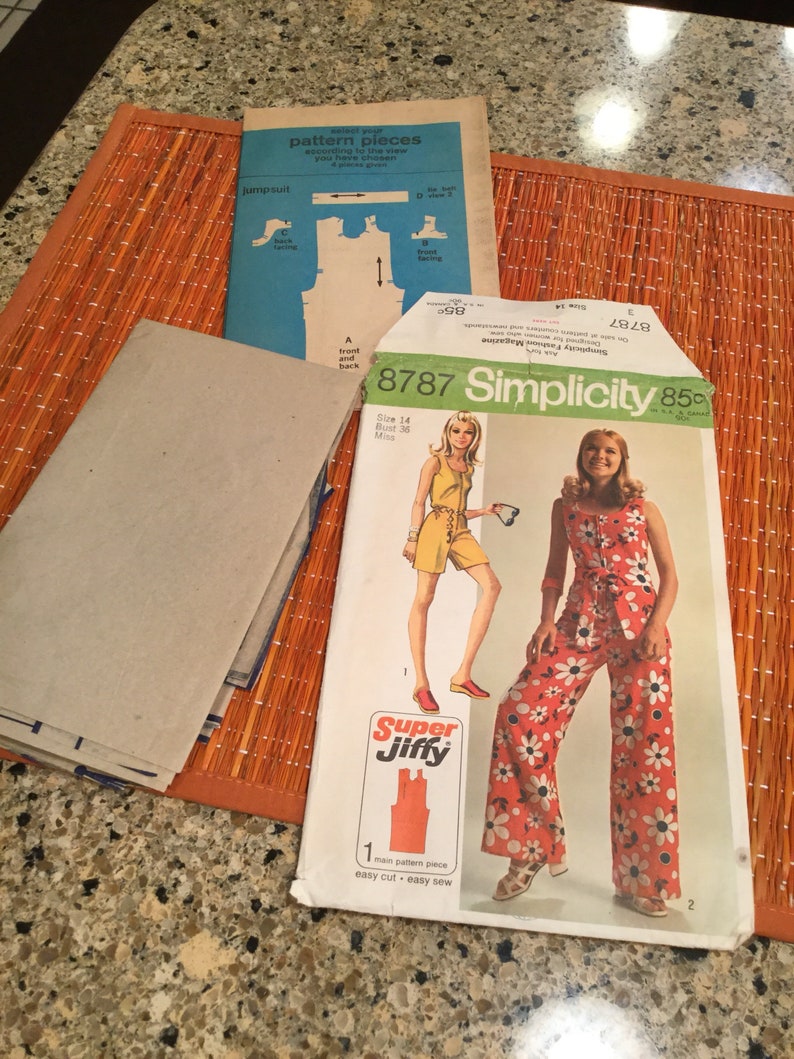 Very retro cool Vintage Jumper Romper Pattern Make Pattern to add to your vintage wardrobe or display in sewing room! Size 14..36 in bust