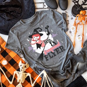 Frequent Flyer Witch Shirt, Witchy T-Shirt, Cute Witch Shirt, Halloween Shirt for Her, Witch on Broom, Flying Witch, Witch Tee