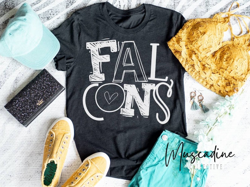 Falcons School Spirit Shirt, Team Mascot Unisex Tee, Sports Mom, Football Mom, Team Spirit, falcon pride, falcons football image 1