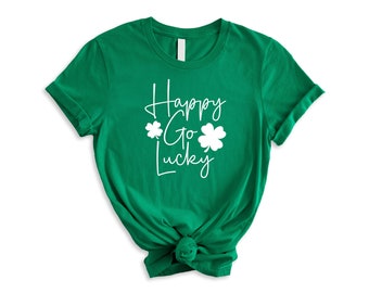 St Patrick's Day Shirt, Irish Shirt, Happy Go Lucky Tee, Irish Gifts For Women, Youth Shirt, Lucky Shamrock, Shamrock Tee, Youth St Patty's