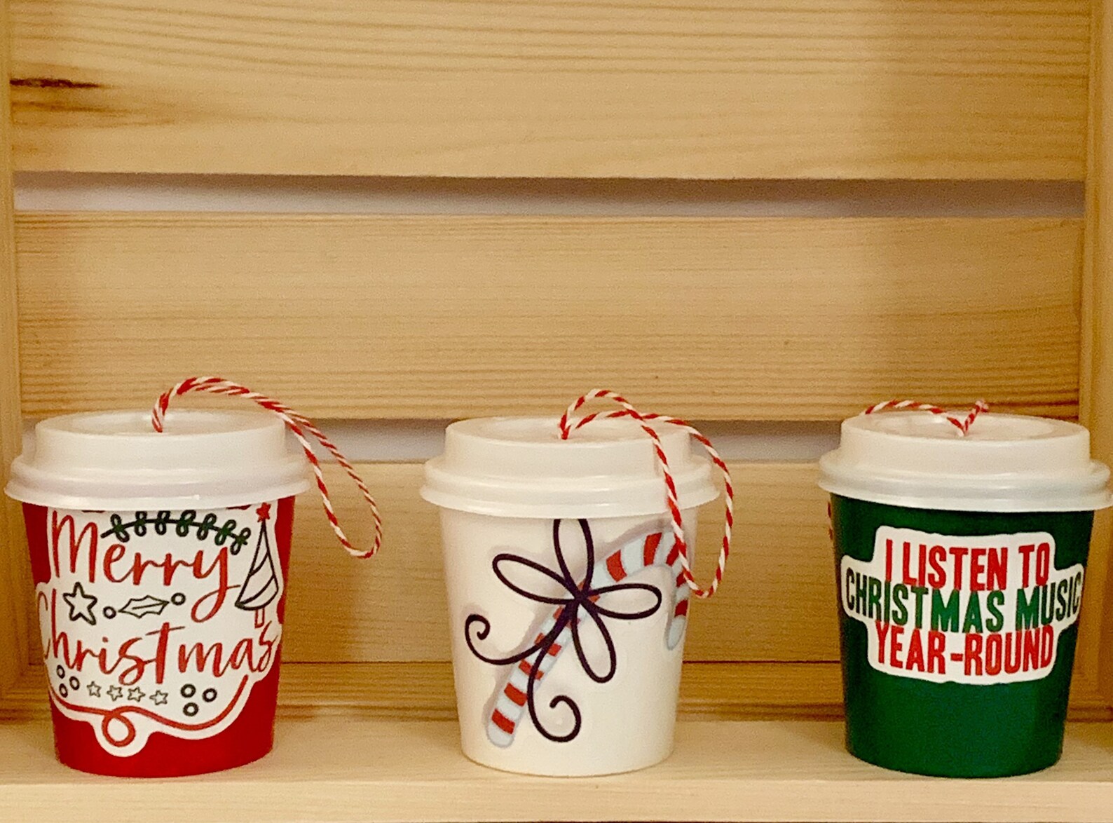 Mini Coffee Cup Ornaments Christmas Tree Coffee Decorations Etsy