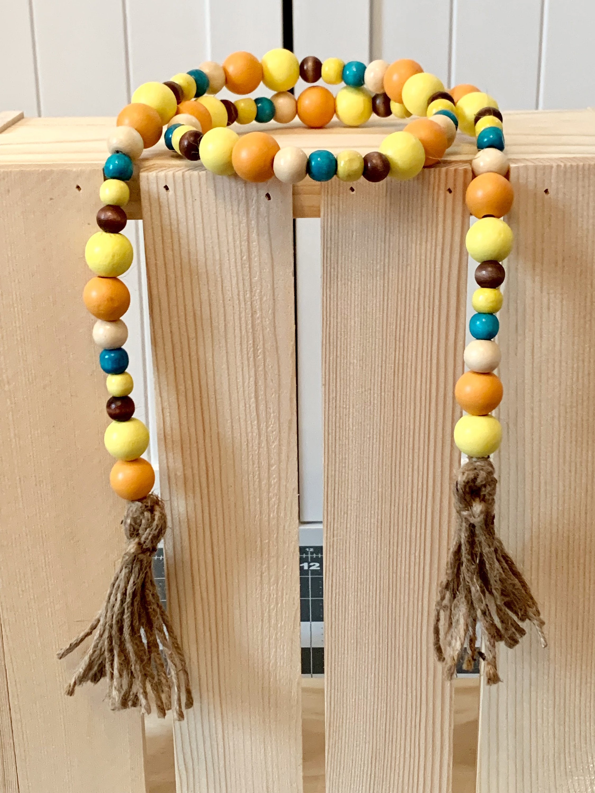 Fall Garland Thanksgiving Bead Garland Fall Leaves Tiered | Etsy