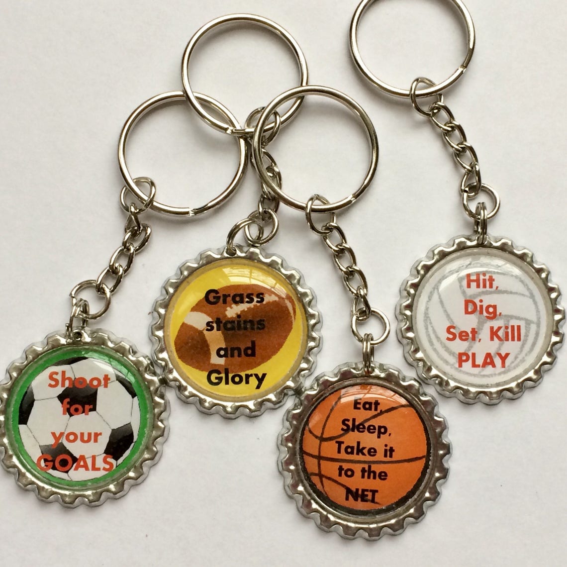 Sports KeychainTeam Spirit KeychainSoccer KeychainFootball Etsy