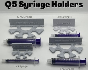 Enteral Q5 Syringe Holder | G-Tube Medication Organizer, Marble Finish, Multiple Sizes