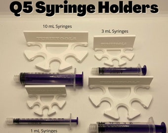 Q5 Syringe Holder | G-Tube Feeding Medication Organizer, PLA, White Finish