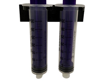 Enteral Dual 35mL Syringe Holder | G-Tube Feeding Bolus Wall Mount (PLA)