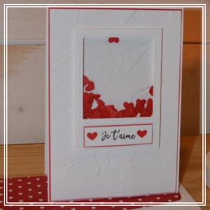 carte avec son enveloppe saint valentin, je t'aime, amour, rouge