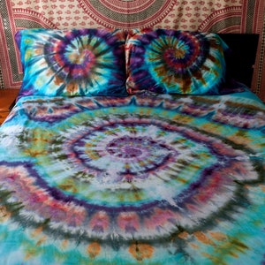 Tie Dye Duvet Cover / CUSTOM Spiral TIE DYE / Tye Dye, Tie Dye Duvet, Bedding Set, Boho Bedding, King / Queen / Full / Twin