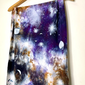Bronze Galaxy Tie Dye Rave Pashmina. Rave Accessories for Rave Outfit. Mens Pashmina for Mens Rave Clothing