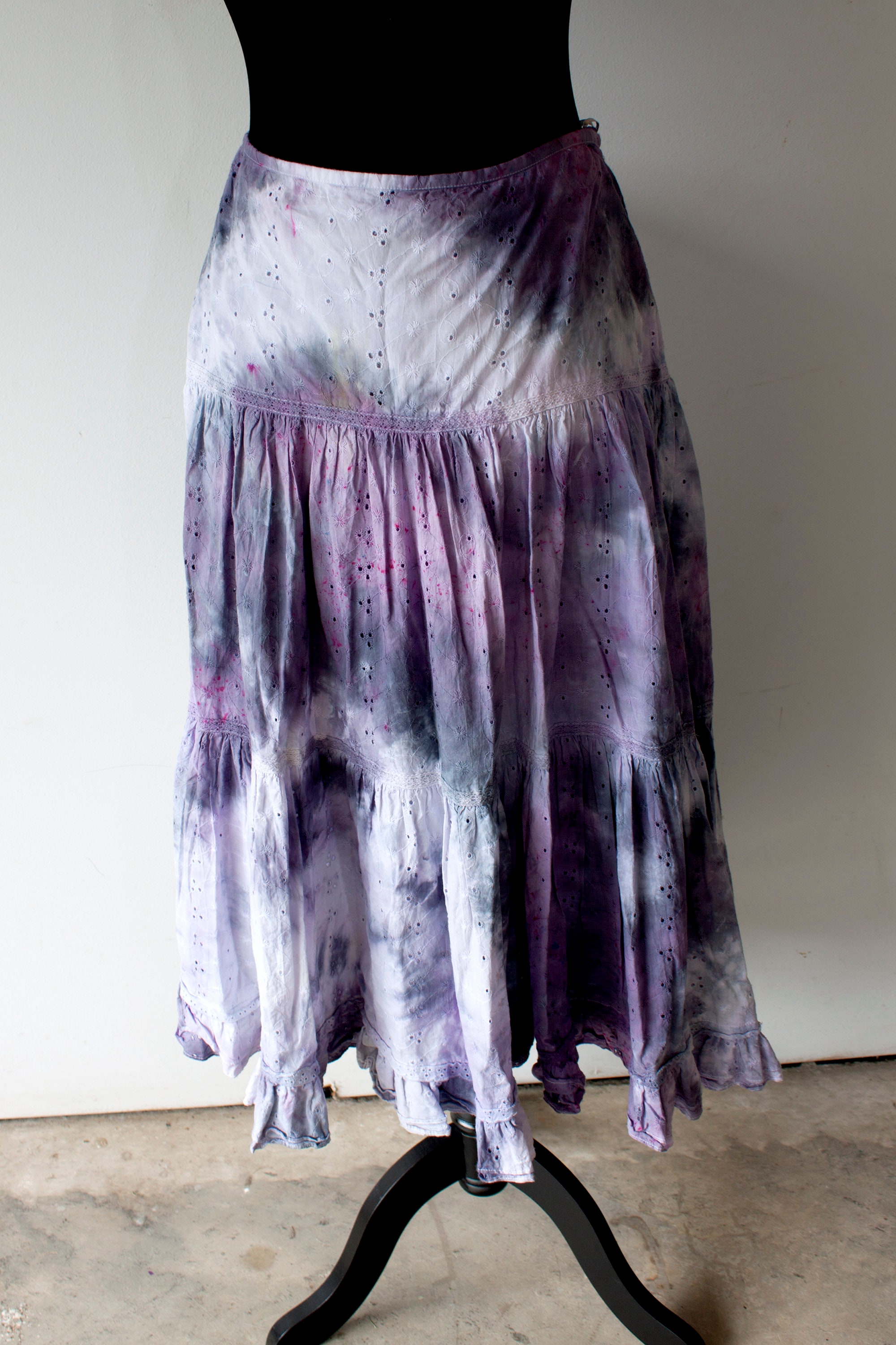 Size XL Purple Tie Dye Skirt Peasant Skirt Tye Dye Handmade | Etsy