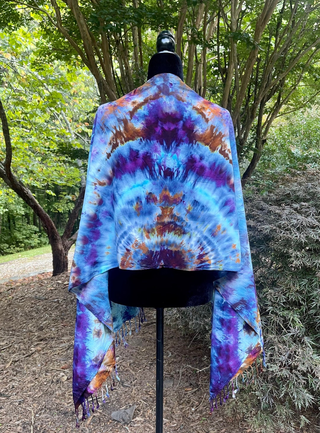 AGATE SLICE Rave Pashmina Shawl, Tie Dye Pashmina Rave Accessories for
