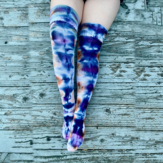 tie dye high socks