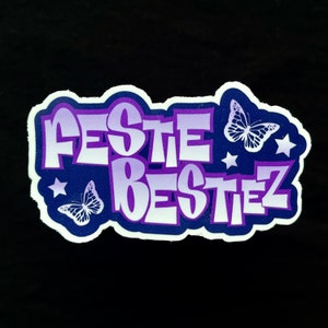 Festie Besties Sticker, Festival Sticker, Rave Gifts, EDM Sticker, Y2K, Dubstep Sticker